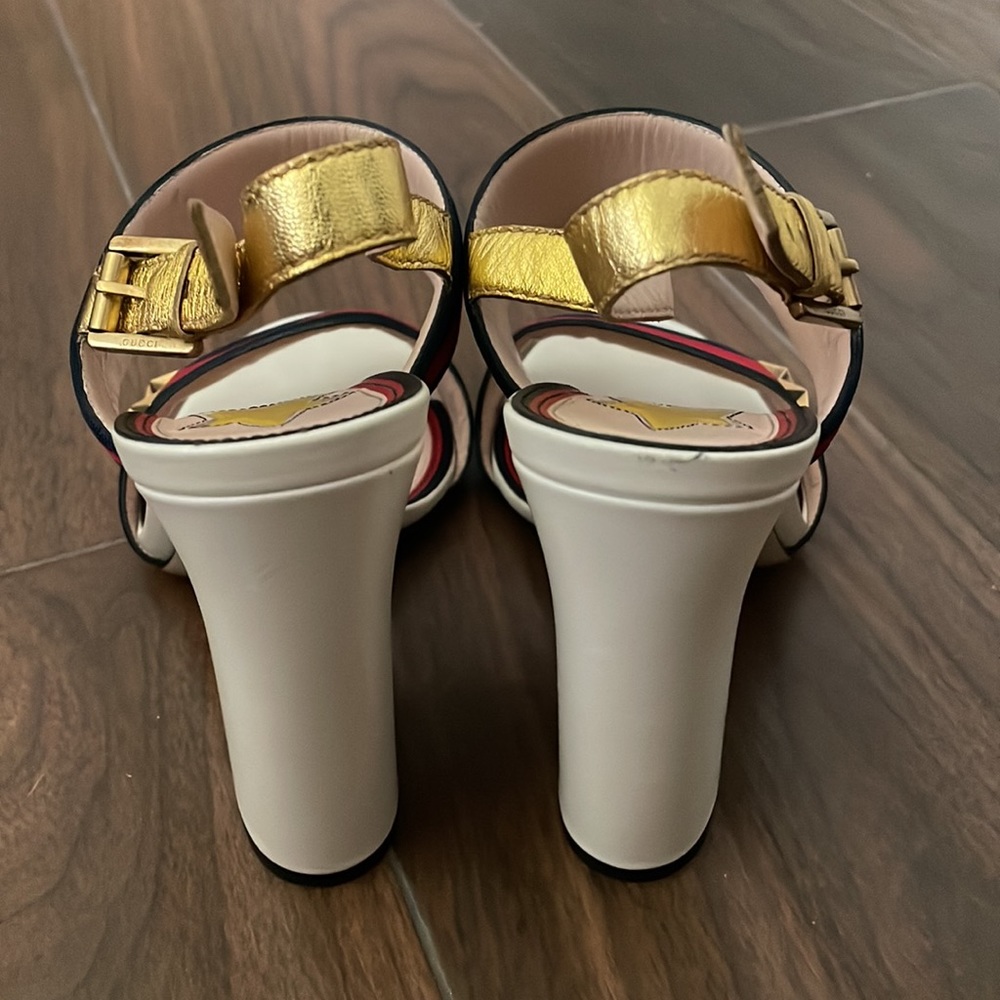 Gucci Grosgrain Web Aline Heel Sandal 38 - Picture 2 of 7
